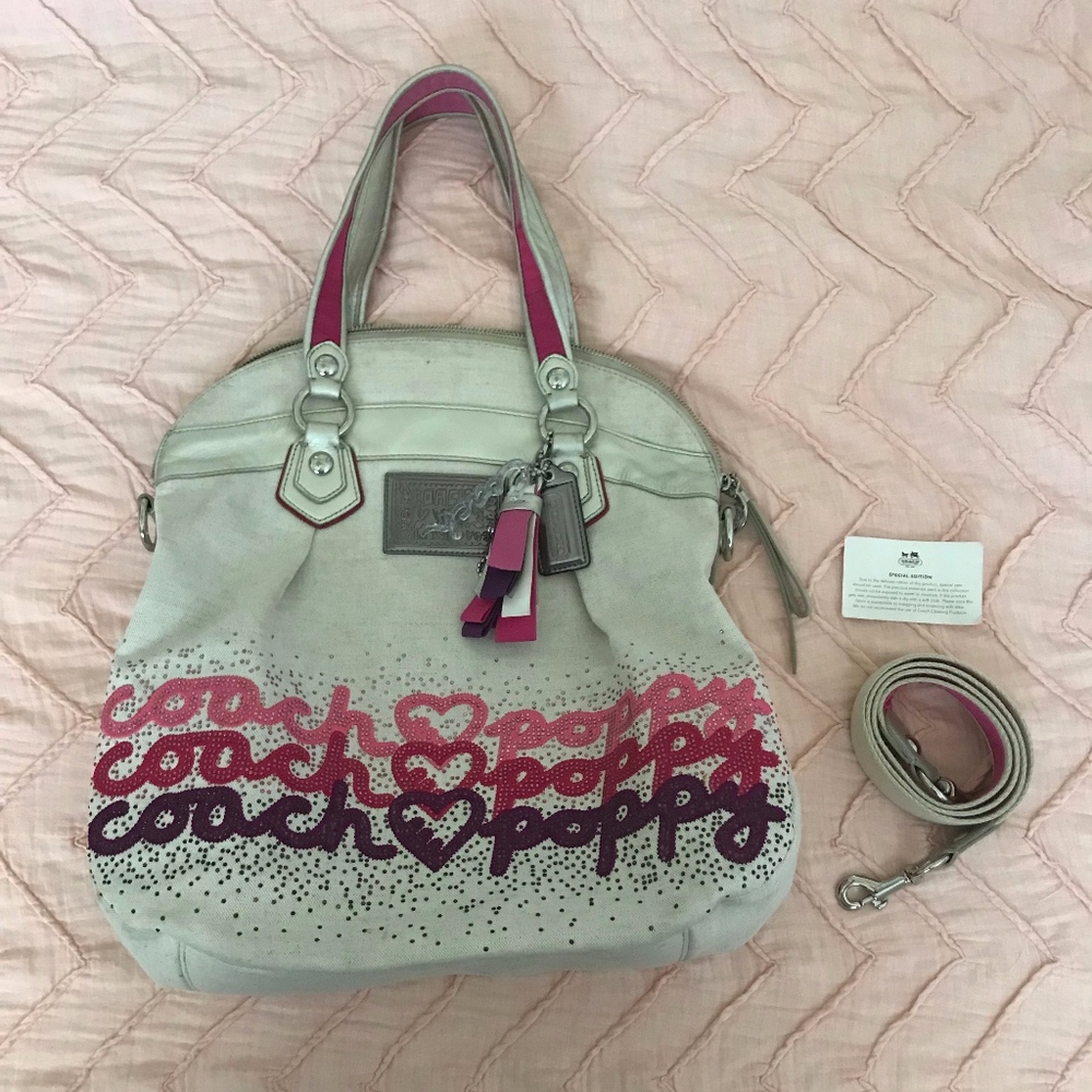 Coach Poppy Rhinestone Heart Bag (Rare)